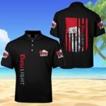 Coors Light American Flag Men's Plus Size Polo Shirt