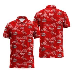 Coors Light Hibiscus Flower Polo Shirt