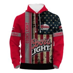 Coors Light Stainless Steel American Flag Hoodie & Zip Hoodie - Flexiquor.com