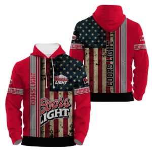 Coors Light Stainless Steel American Flag Hoodie & Zip Hoodie