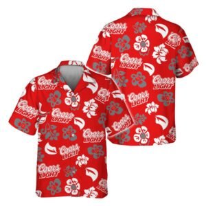 Coors Light Tropical Garden Hawaiian Shirt