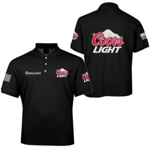 Coors Light USA Flag Men's Plus Size Polo Shirt