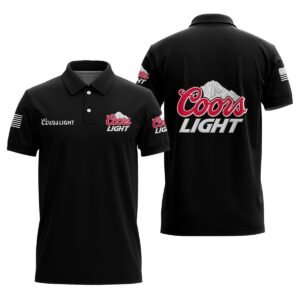 Coors Light USA Flag Polo Shirt