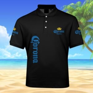 Corona Extra American Flag Men's Plus Size Polo Shirt - Flexiquor.com