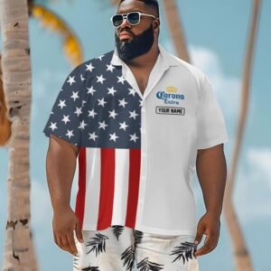 Personalized Corona Extra Donald Trump Men's Plus Size Hawaiian Shirt