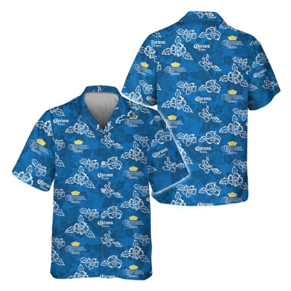 Corona Extra Hibiscus Flower Hawaiian Shirt