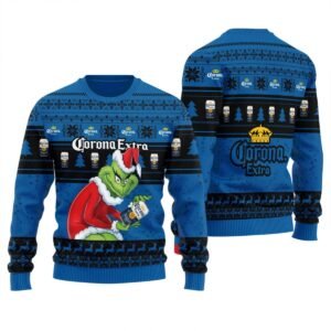 Corona Extra Santa Grinch Ugly Sweater