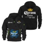 Corona Extra Scratches Marks Quarter Zip Hooded Sweatshirt