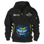 Corona Extra Scratches Marks Quarter Zip Hooded Sweatshirt