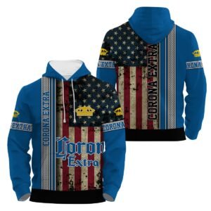 Corona Extra Stainless Steel American Flag Hoodie & Zip Hoodie