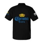 Corona Extra USA Flag Button Shirt