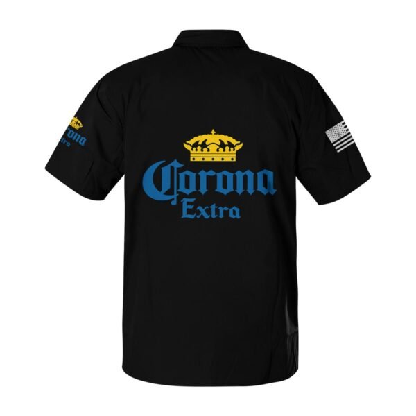Corona Extra USA Flag Button Shirt