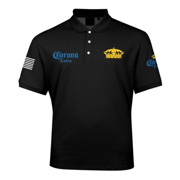 Corona Extra USA Flag Men's Plus Size Polo Shirt