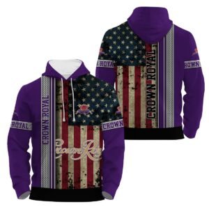 Crown Royal Stainless Steel American Flag Hoodie & Zip Hoodie