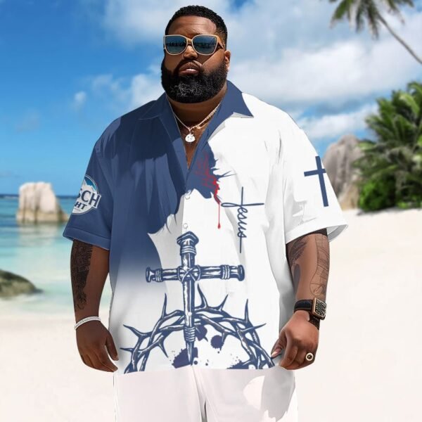 Divine Tropics Busch Light Men's Plus Size Hawaiian Shirt