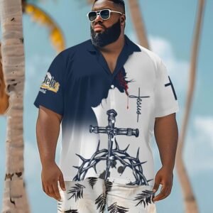 Divine Tropics Modelo Men's Plus Size Hawaiian Shirt