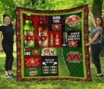 Dos Equis Blood Type Flannel Blanket