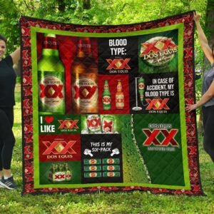Dos Equis Blood Type Flannel Blanket