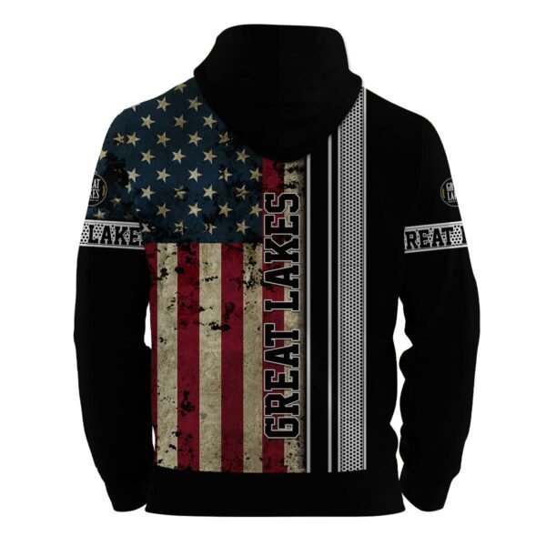 Great Lakes Stainless Steel American Flag Hoodie & Zip Hoodie