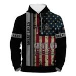 Great Lakes Stainless Steel American Flag Hoodie & Zip Hoodie