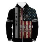 Great Lakes Stainless Steel American Flag Hoodie & Zip Hoodie