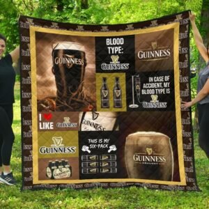 Guinness Blood Type Flannel Blanket