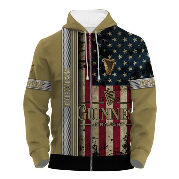 Guinness Stainless Steel American Flag Hoodie & Zip Hoodie