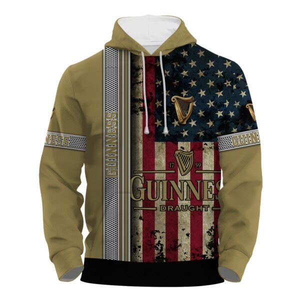 Guinness Stainless Steel American Flag Hoodie & Zip Hoodie