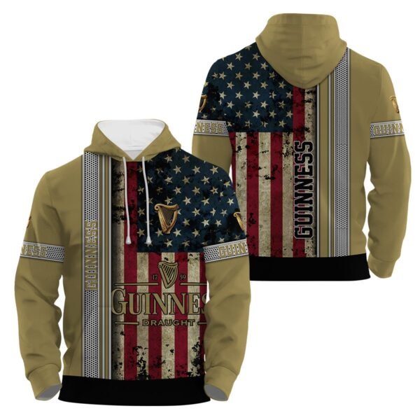 Guinness Stainless Steel American Flag Hoodie & Zip Hoodie