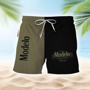 Half Side Black Green Modelo Swim Trunks - Flexiquor.com