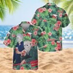 Halloween Villain Chilling With Budweiser Men's Plus Size Hawaiian Shirt