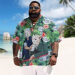Halloween Villain Chilling With Busch Light Men's Plus Size Hawaiian Shirt