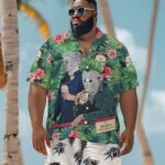 Halloween Villain Chilling With Yuengling Men's Plus Size Hawaiian Shirt