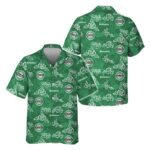 Heineken Hibiscus Flower Hawaiian Shirt