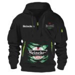 Heineken Scratches Marks Quarter Zip Hooded Sweatshirt