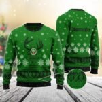 Green Jagermeister Reindeer Snowy Christmas Sweater