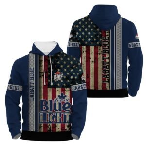 Labatt Blue Stainless Steel American Flag Hoodie & Zip Hoodie