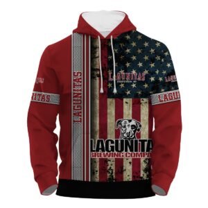 Lagunitas Stainless Steel American Flag Hoodie & Zip Hoodie - Flexiquor.com