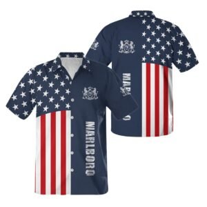Marlboro America Flag Button Shirt