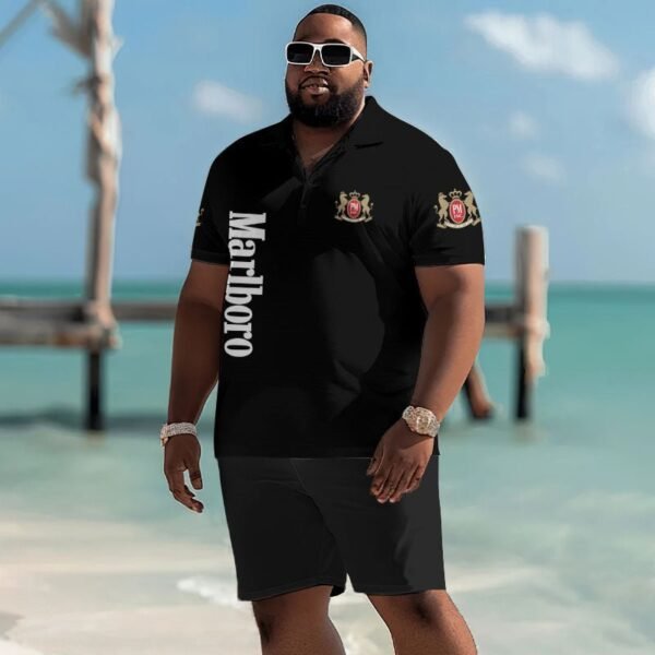 Marlboro American Flag Men's Plus Size Polo Shirt