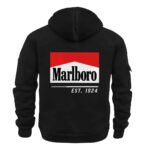 Marlboro Scratches Marks Quarter Zip Hooded Sweatshirt