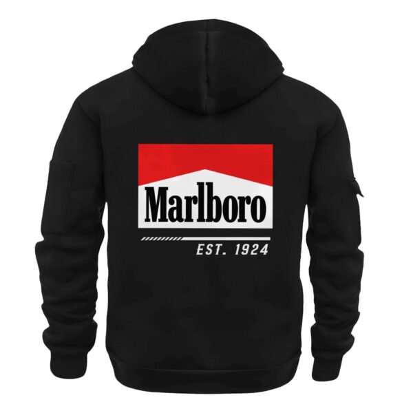 Marlboro Scratches Marks Quarter Zip Hooded Sweatshirt