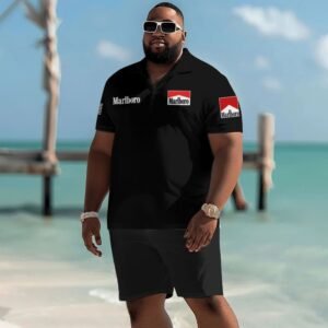 Marlboro USA Flag Men's Plus Size Polo Shirt