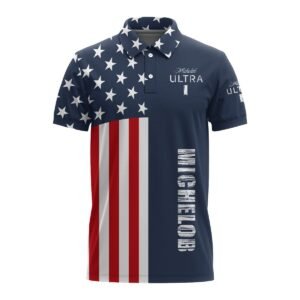 Michelob Ultra America Flag Polo Shirt - Flexiquor.com