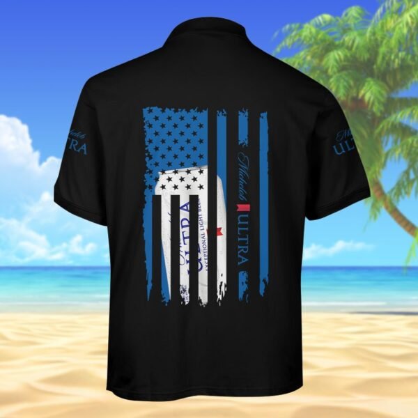 Michelob Ultra American Flag Men's Plus Size Polo Shirt