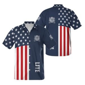 Miller Lite America Flag Button Shirt