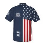 Miller Lite America Flag Button Shirt