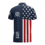 Miller Lite America Flag Polo Shirt