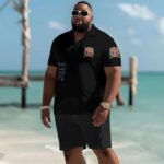 Miller Lite American Flag Men's Plus Size Polo Shirt