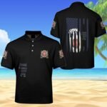 Miller Lite American Flag Men's Plus Size Polo Shirt